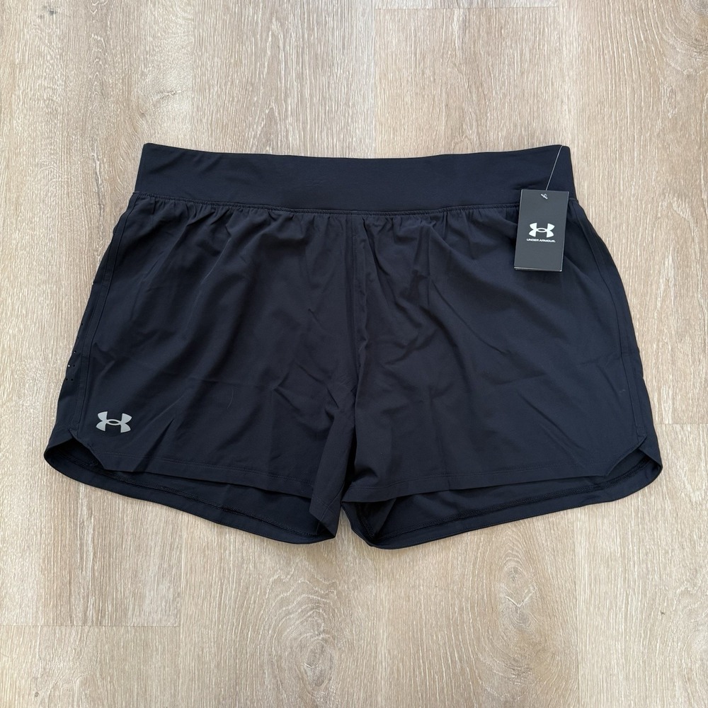 Under Armour SpeedPocket‎ Mens 2XL 9" Lined Running Shorts 1376998 Black 60$ NWT